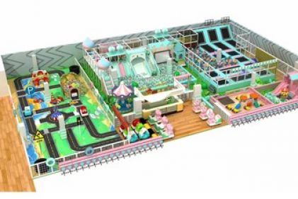 Zona de juegos blanda con trampolín