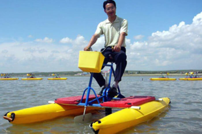 Yellow single water bike