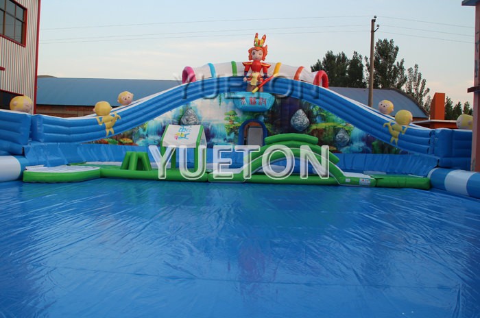 Inflatable water slide and pool game