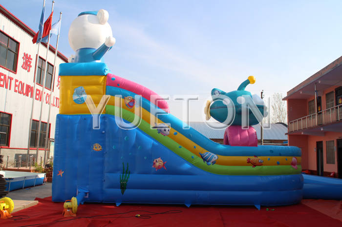 Inflatable water slide and pool game