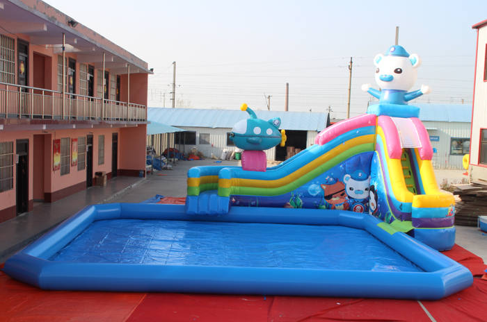 Inflatable water slide and pool game