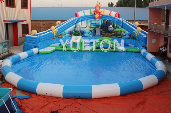 Inflatable water slide and pool game