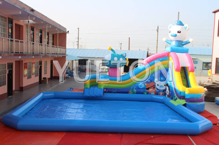 Inflatable water slide and pool game