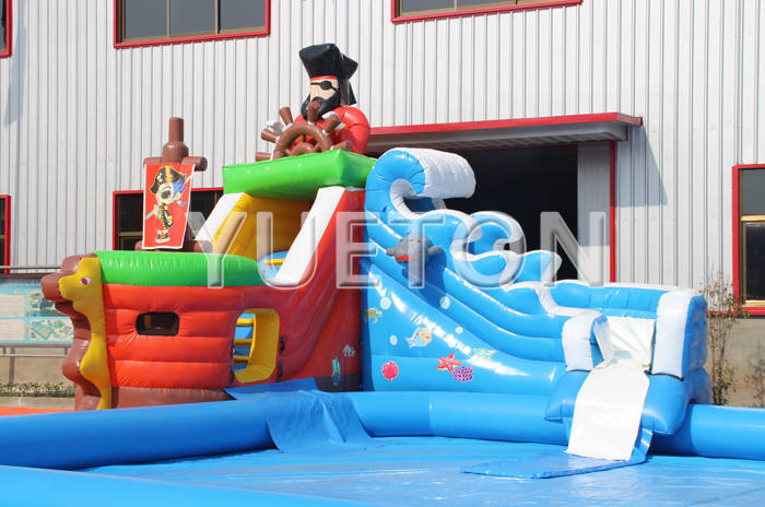 Inflatable water slide and pool game