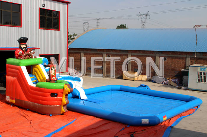 Inflatable water slide and pool game