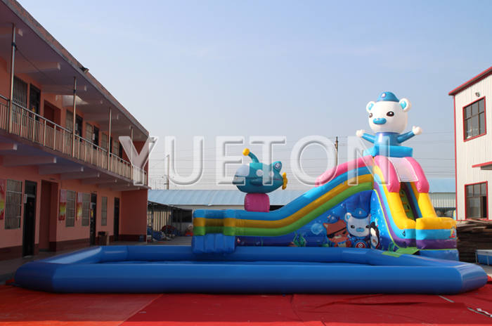 Inflatable water slide and pool game