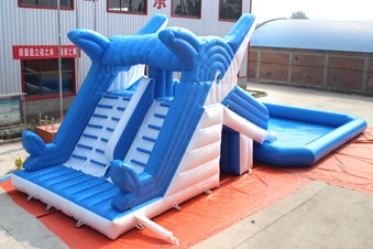 Tobogán y piscina inflables de delfín - Atracciones inflables