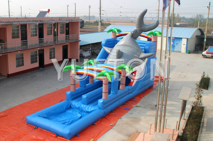 Shark Inflatable water slide and pool