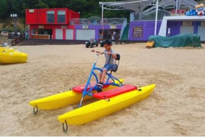 Yellow single water bike