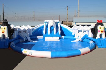 Inflatable water slide and pool game