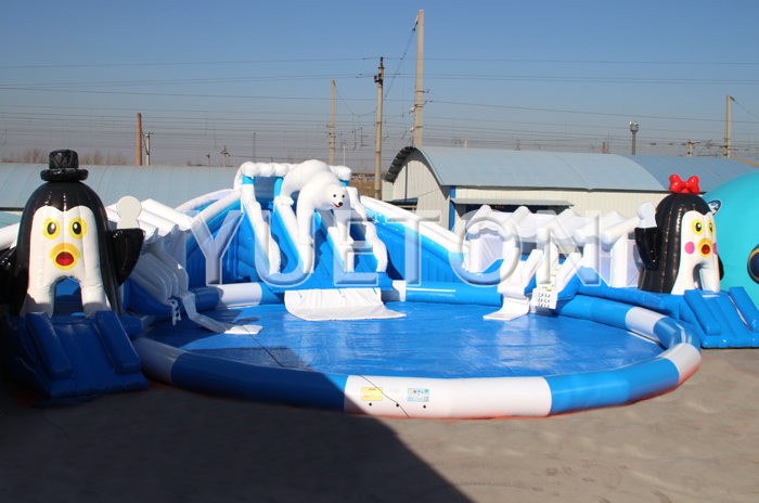 Inflatable water slide and pool game