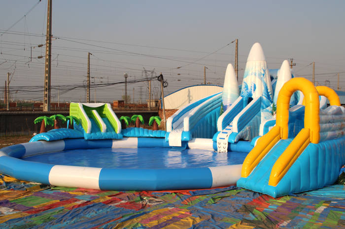 Inflatable water slide and pool park