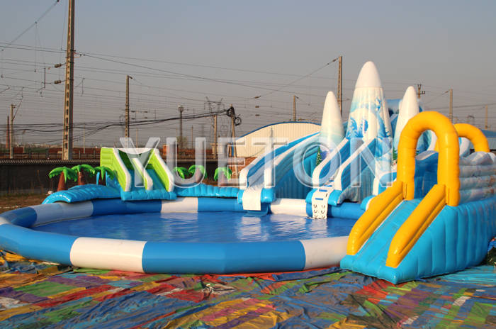 Inflatable water slide and pool park