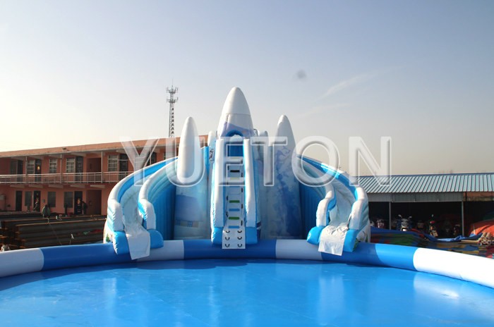 Inflatable water slide and pool game