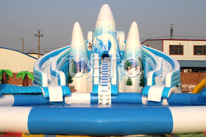 Inflatable water slide and pool park