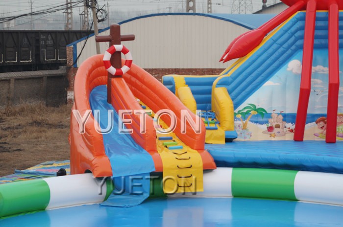 Inflatable water slide and pool game