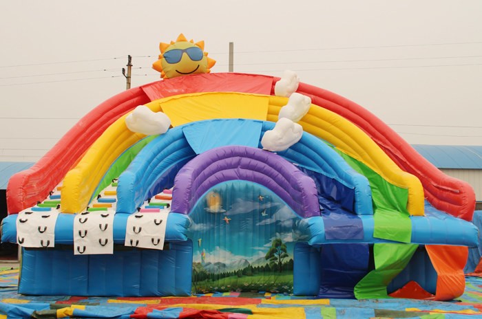 Rainbow Inflatable Water Slide