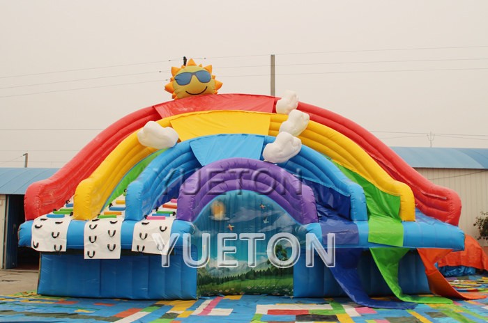 Rainbow Inflatable Water Slide