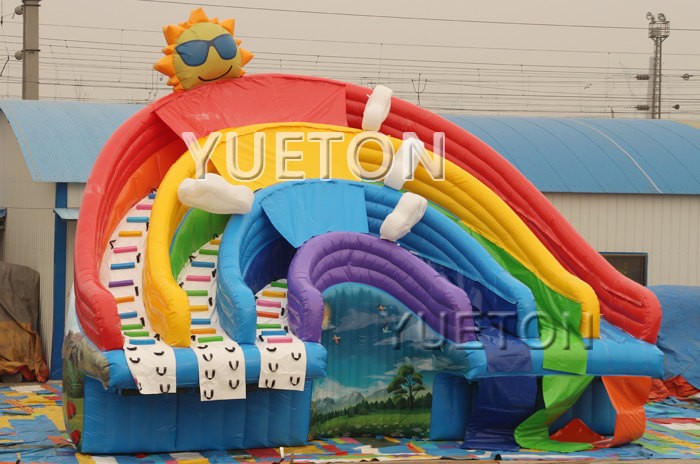 Rainbow Inflatable Water Slide