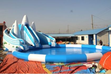 Inflatable water slide and pool game