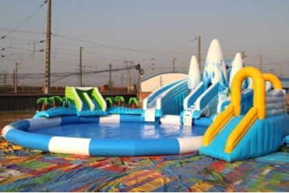 Inflatable water slide and pool park