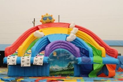 Rainbow Inflatable Water Slide