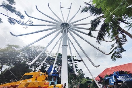 Yueton Amusement Engineers On-site Installation in Sri Lanka for 30m Basket Ferris Wheel & Thrill Rides
